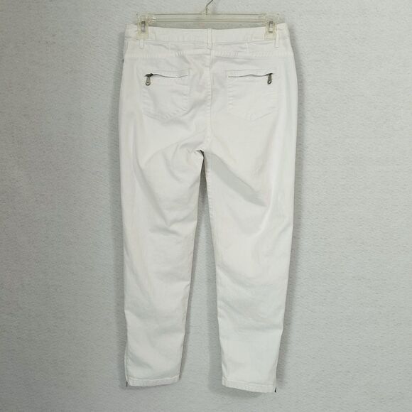 Chico's Platinum Denim Jeans Women M/1 White Ultimate Fit Zippers MidRise Casual - Picture 2 of 12